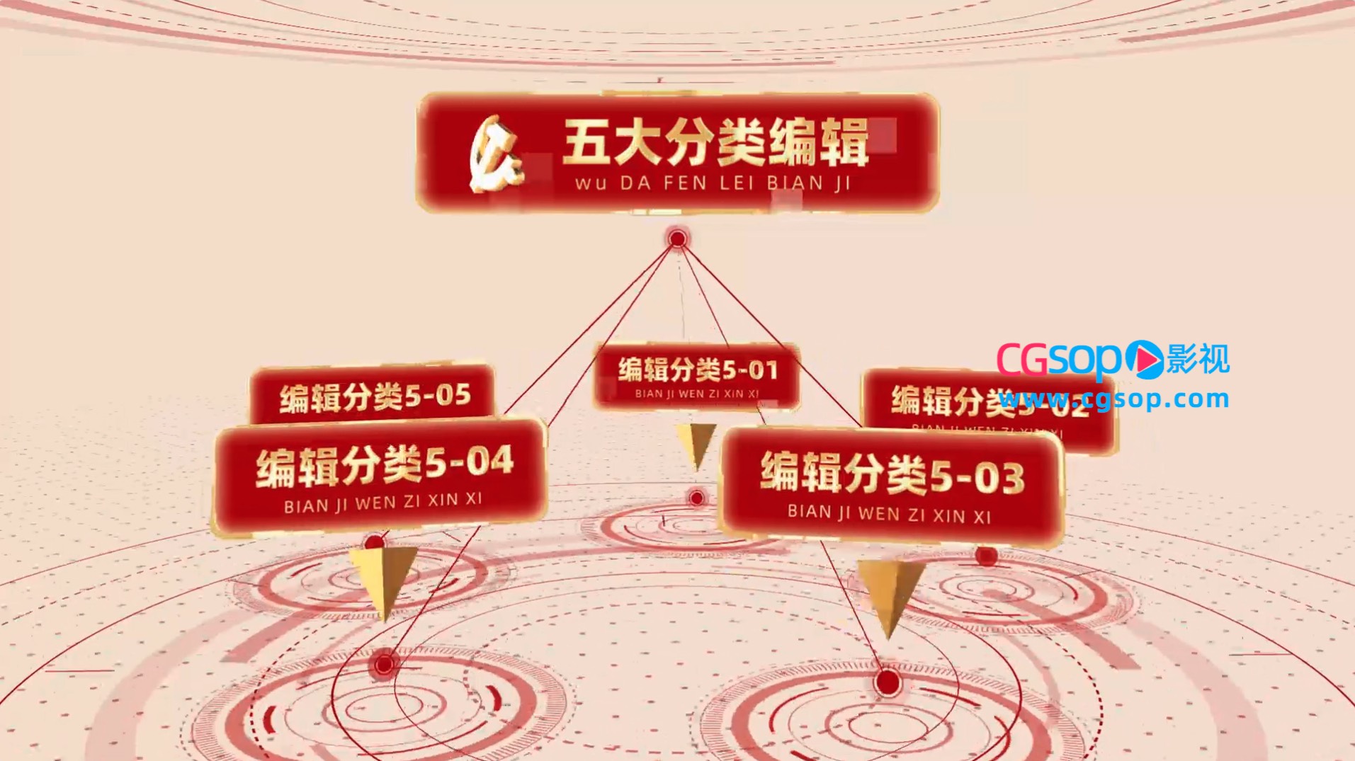 党政信息科技连线AE模板