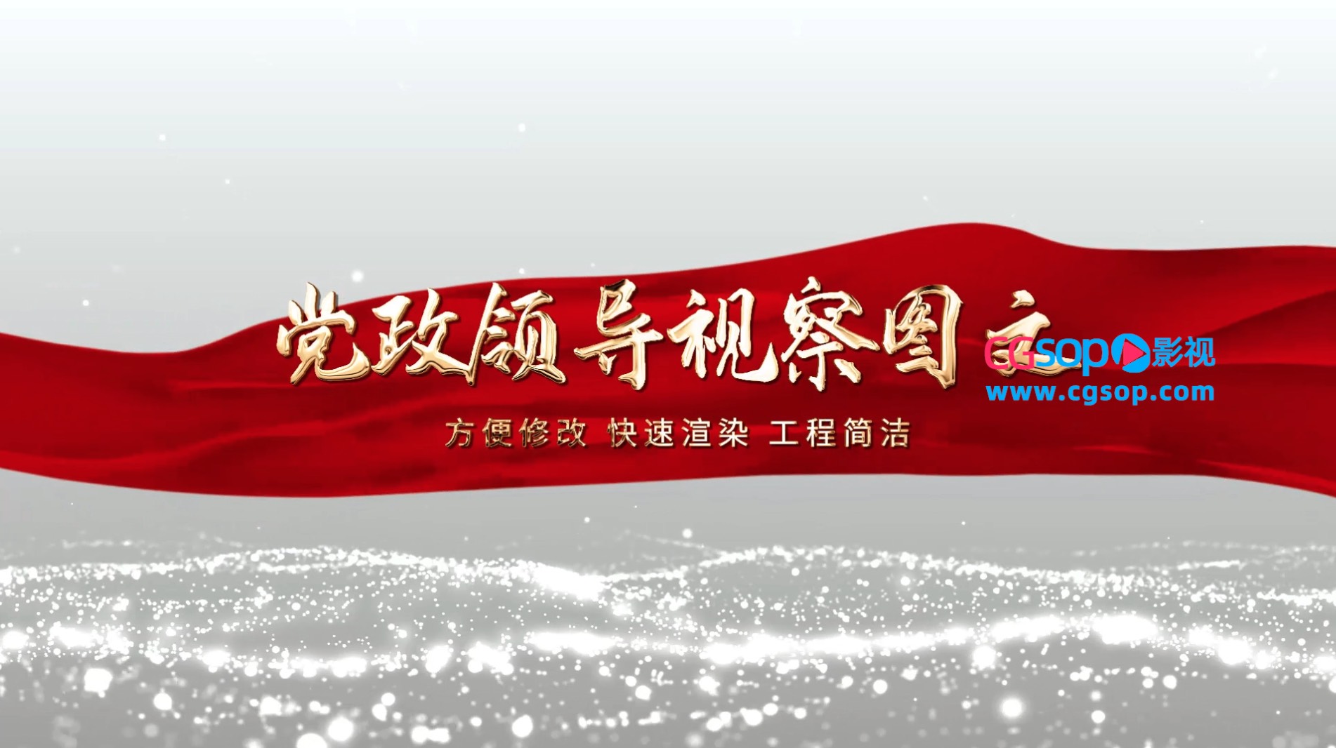 领导视察照片图文展示AE模板