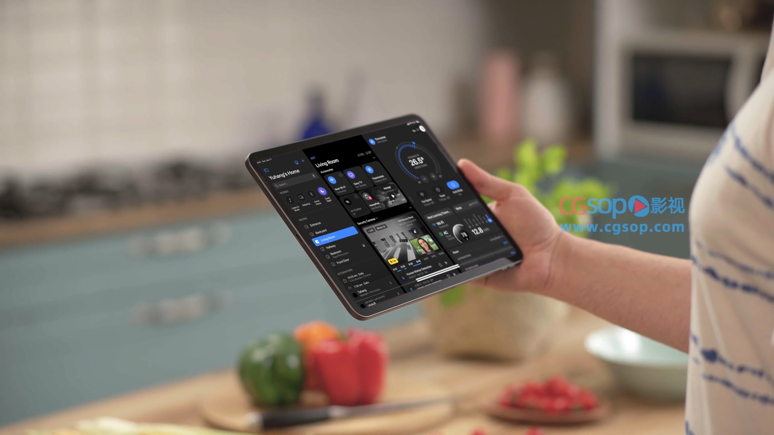 食品厨房实物手机绿幕合成模型