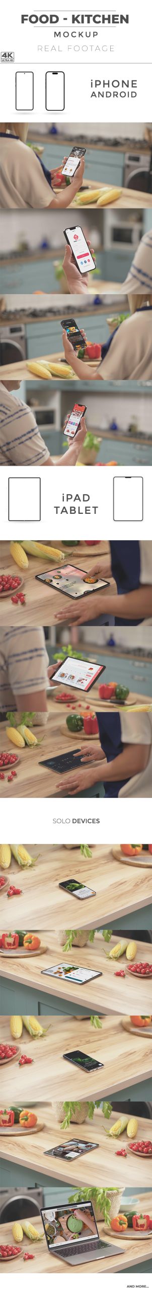 食品厨房实物手机绿幕合成模型