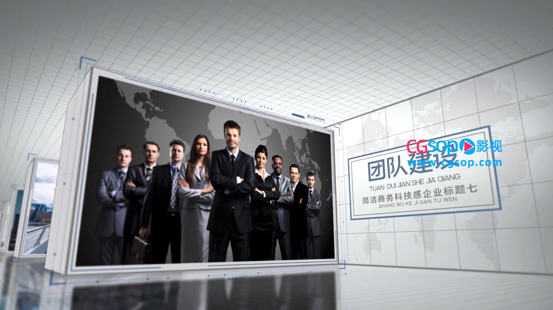 简洁大气时间顺序商务科技图文展示AE模板