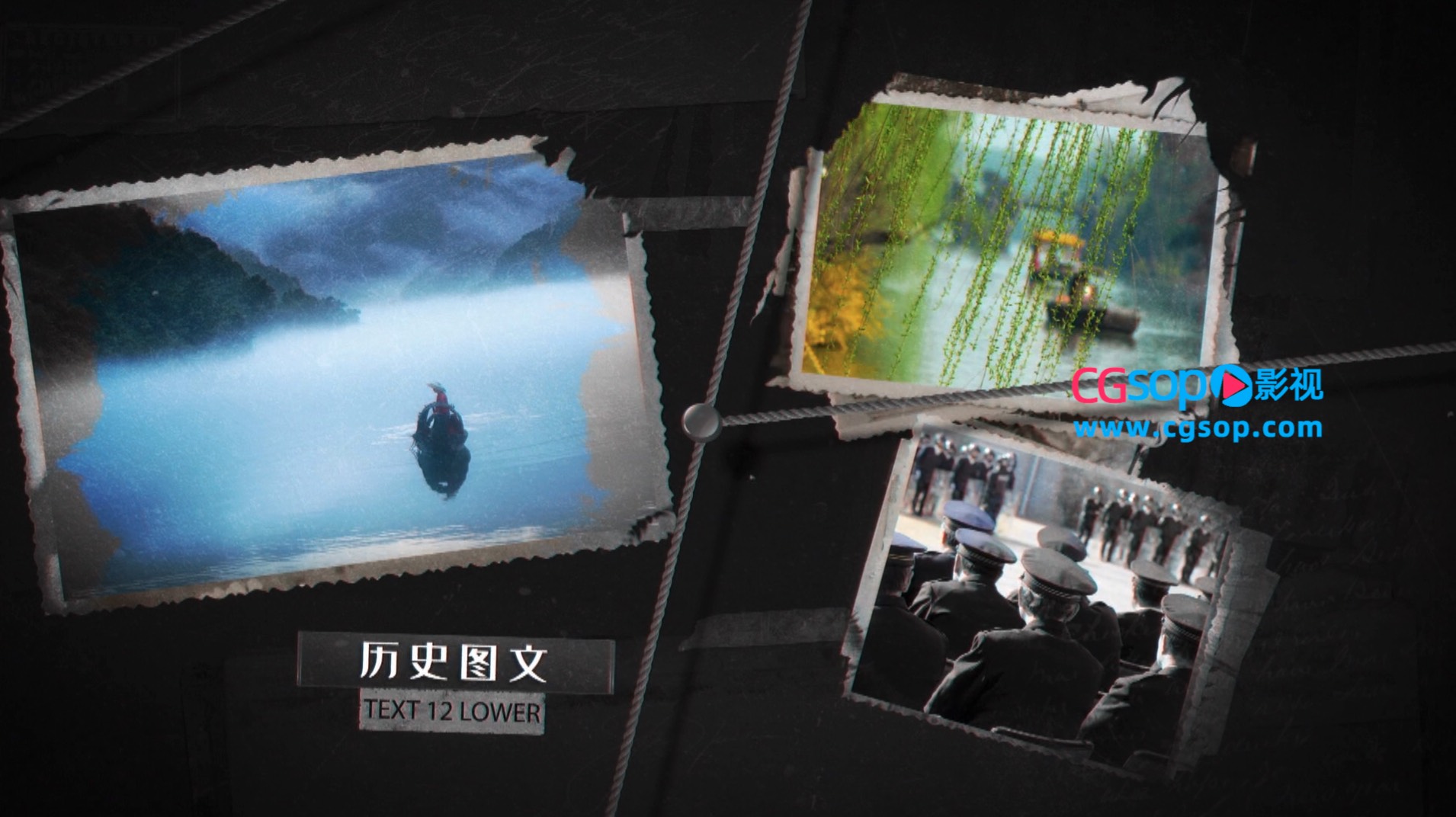 历史中国风水墨图文AE模板