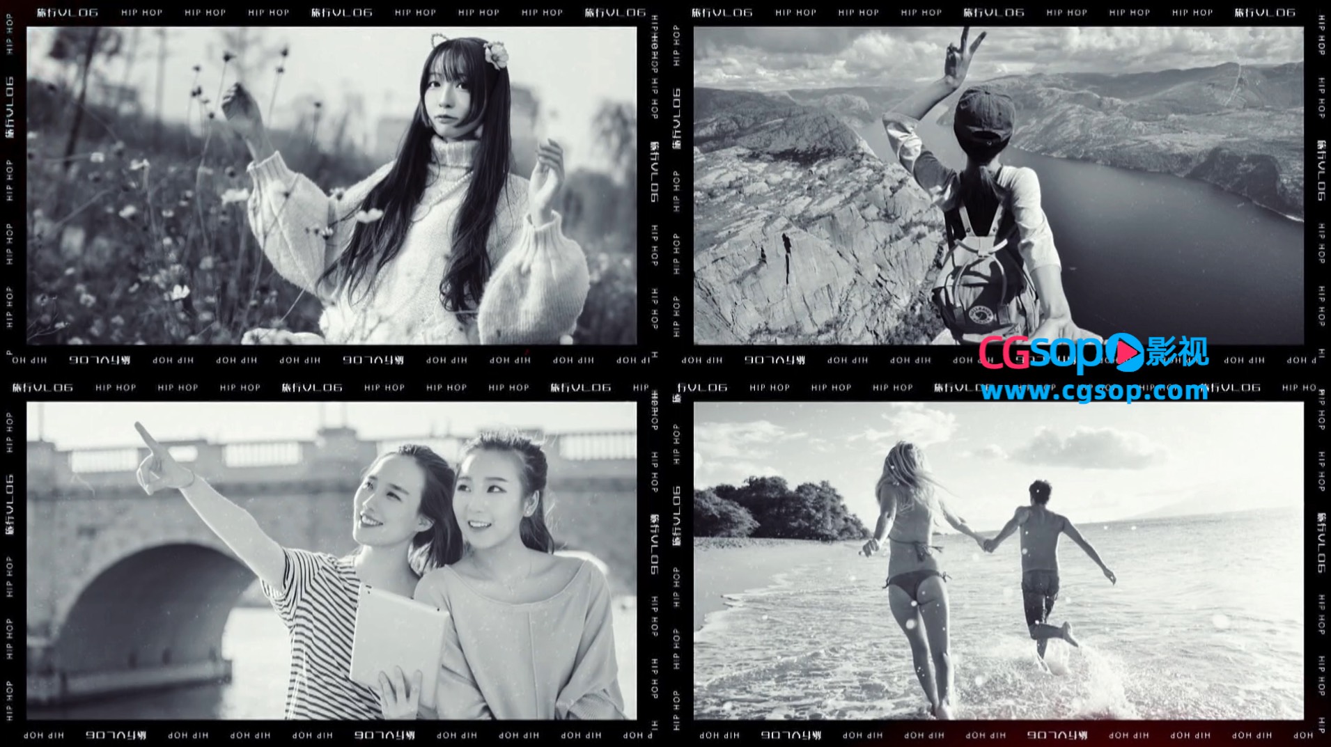 旅游vlog片头AE模板