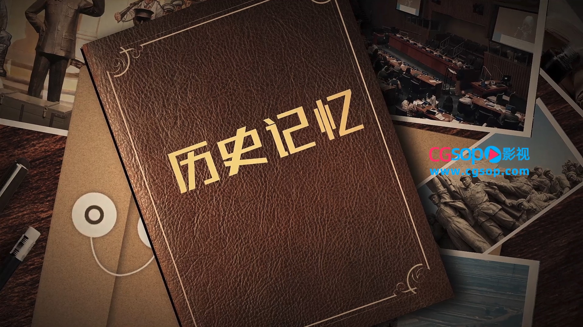 复古书籍历史记忆图文AE模板