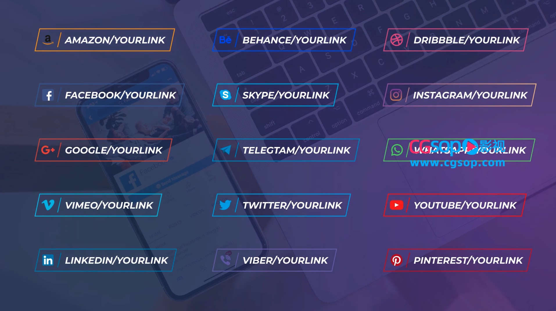 社交媒体文字标题人名条字幕