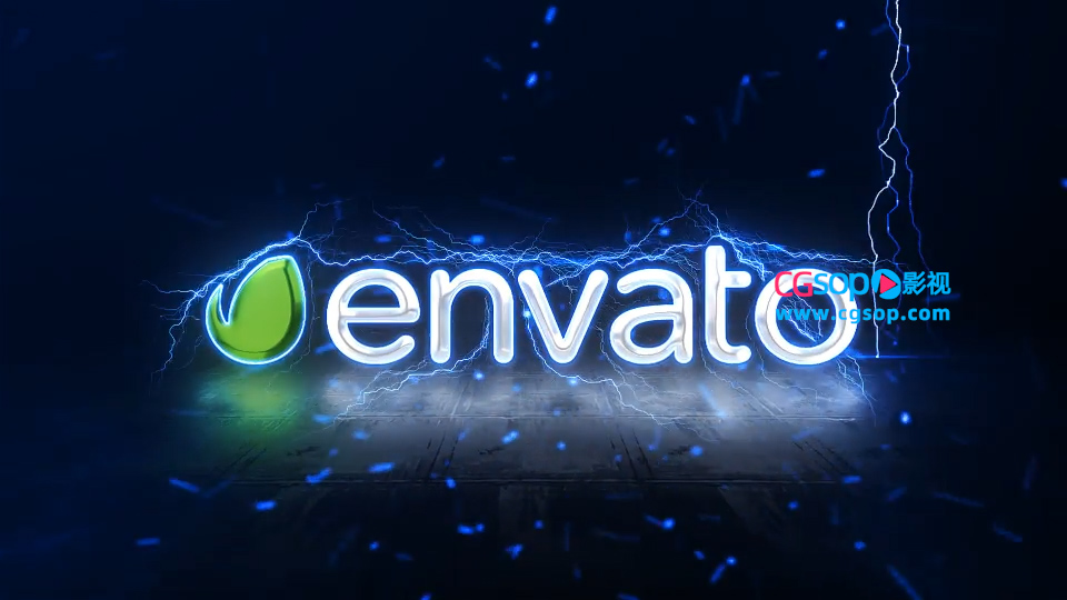 震撼闪电雷击的标志特效