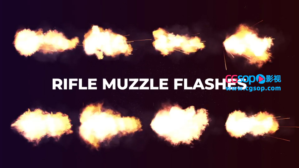 帅气的步枪枪口火光闪光