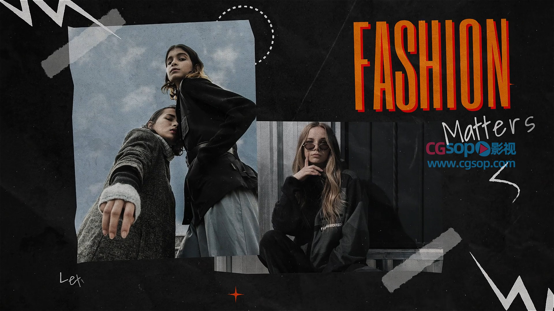 贴纸效果时尚运动图形介绍视频