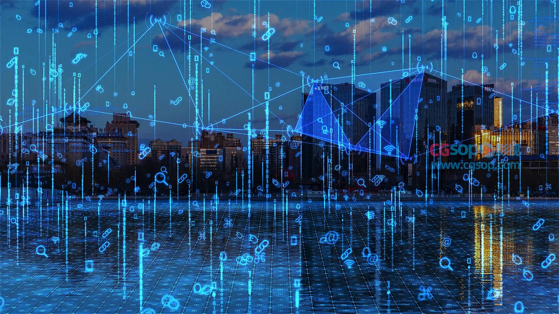 科技城市数据连线流动数字