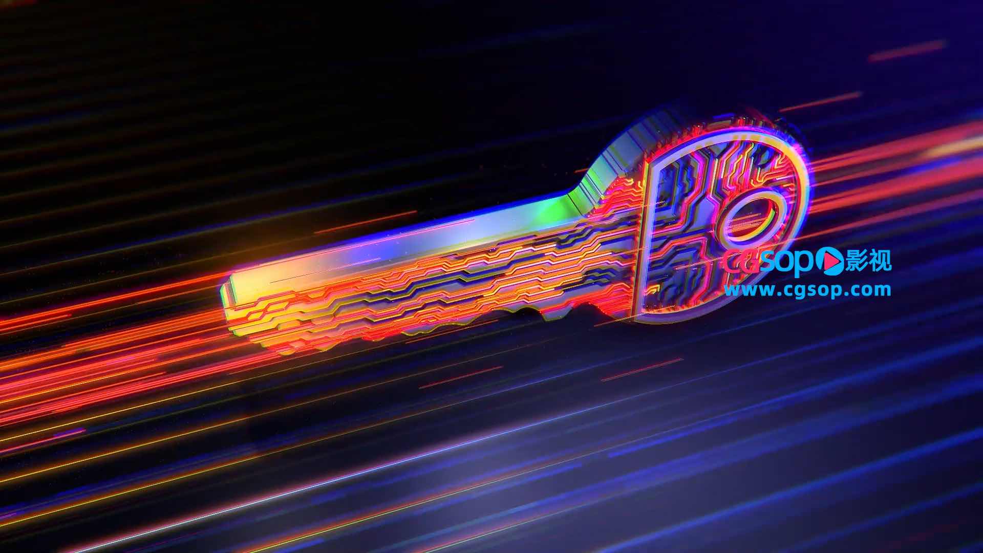  logo钥匙互联网片头AE模板