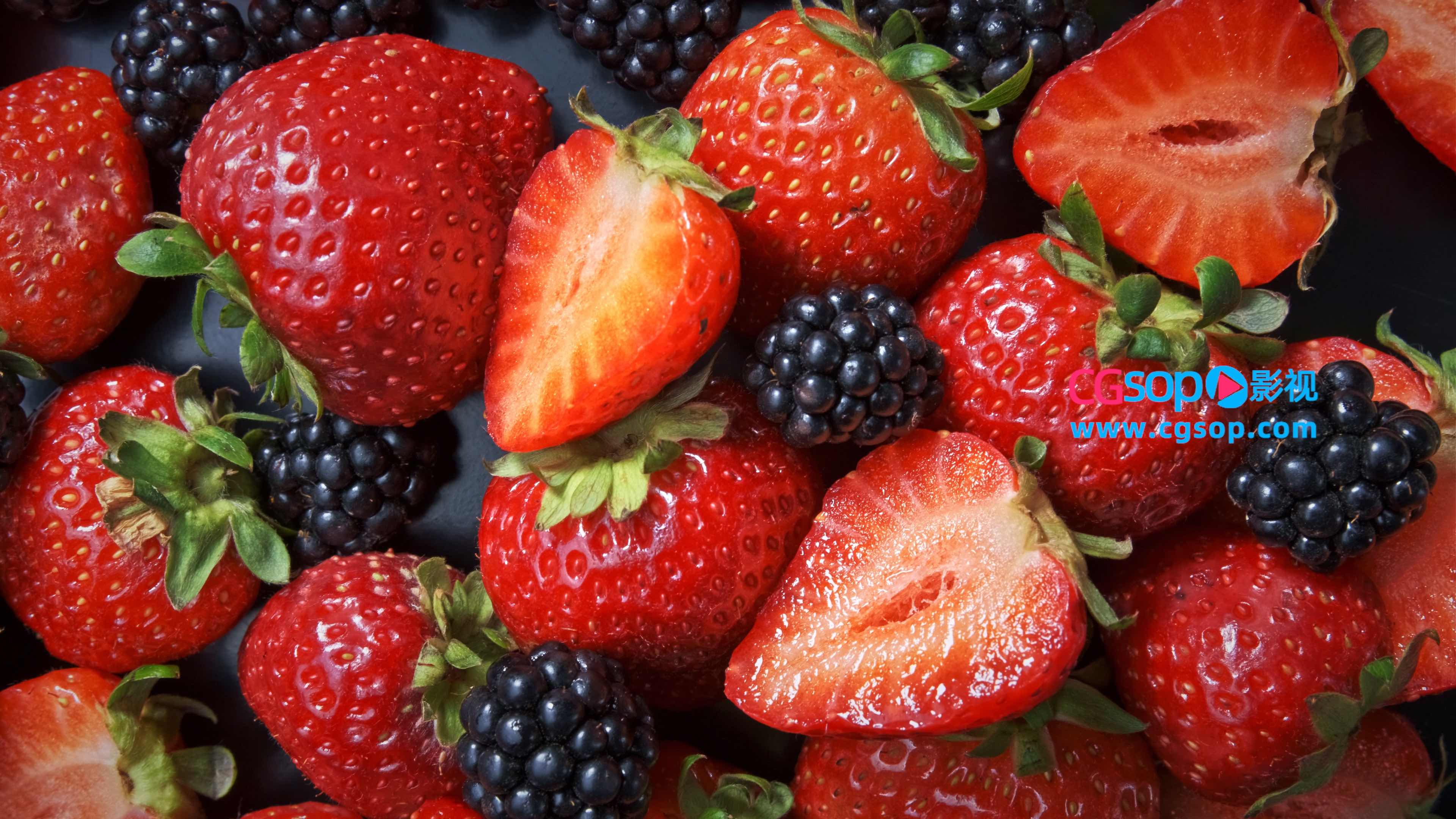 草莓桑葚水果动画素材