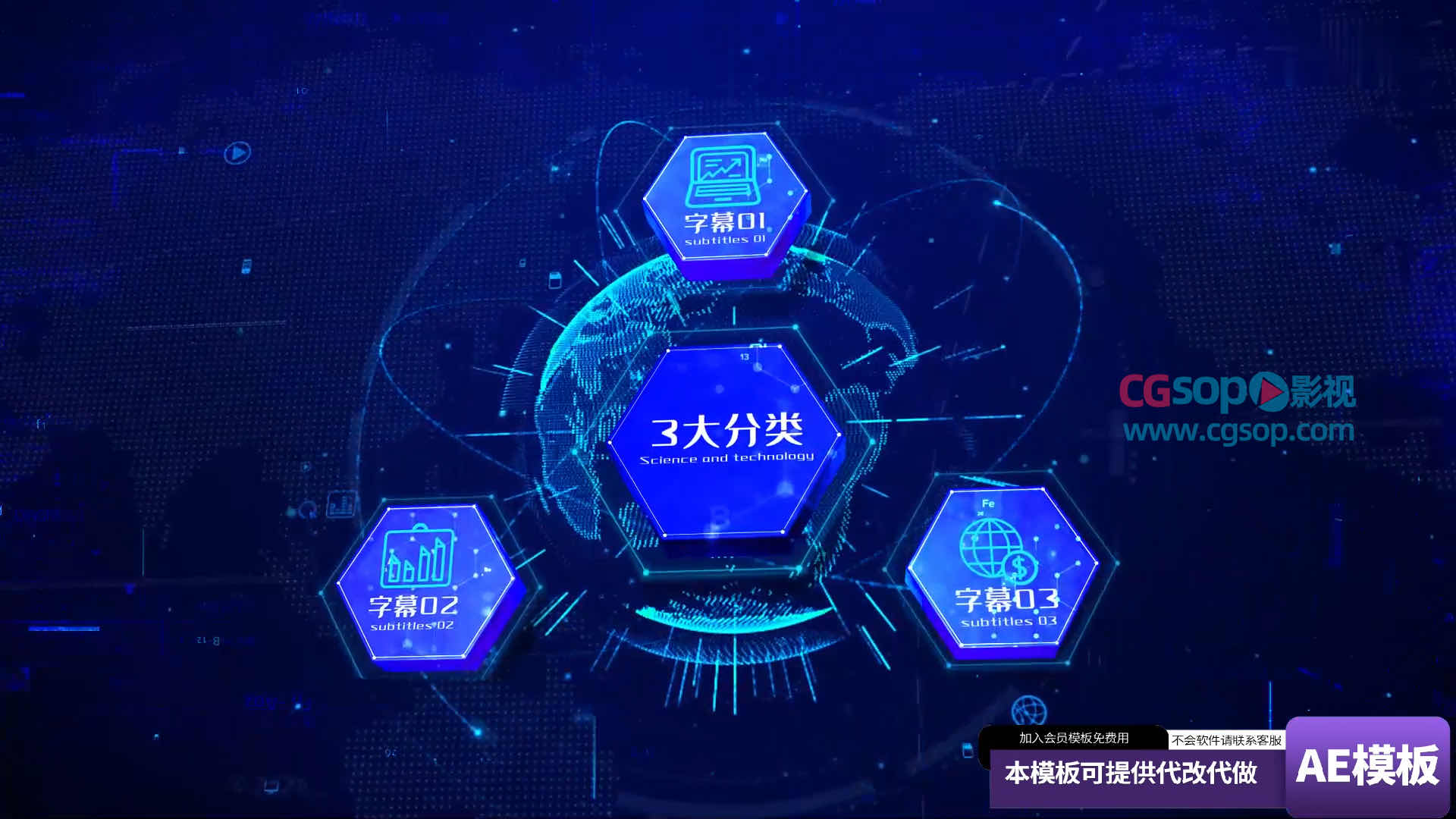 分类科技架构AE模板