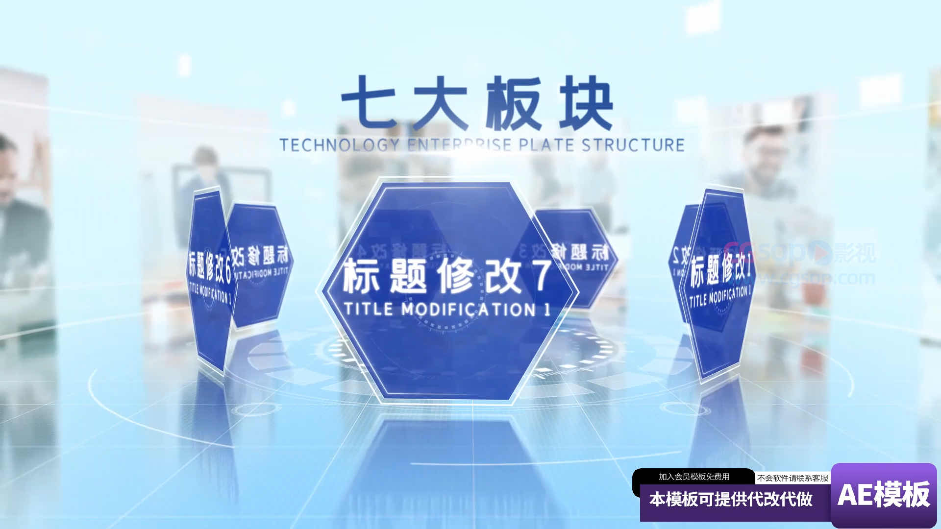 科技板块组织分类AE模板