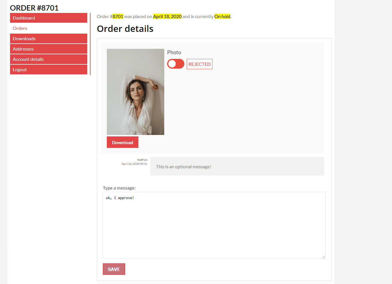 前端-订单详情页面