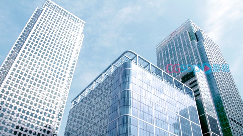 城市大楼勇立潮头视频素材