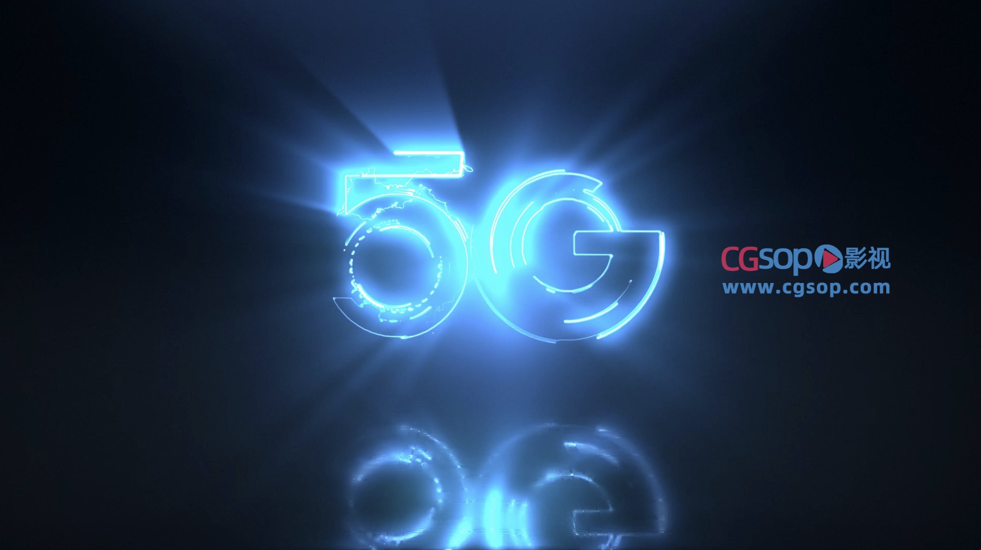 闪电logo粒子片头AE模板