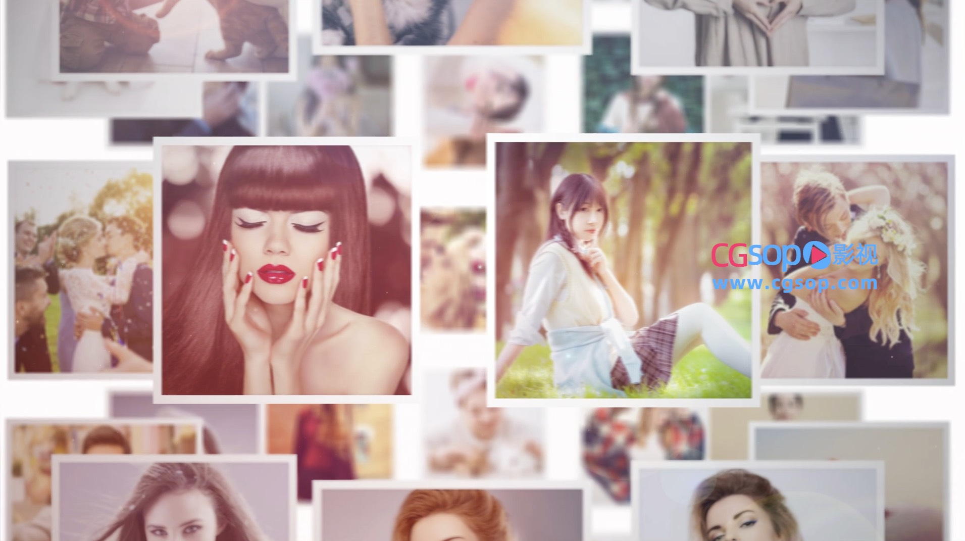 动感照片墙logo相册AE模板