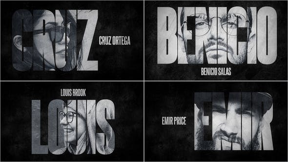 grunge笔触绘画人物照片标题和电影片尾字幕创意标志介绍