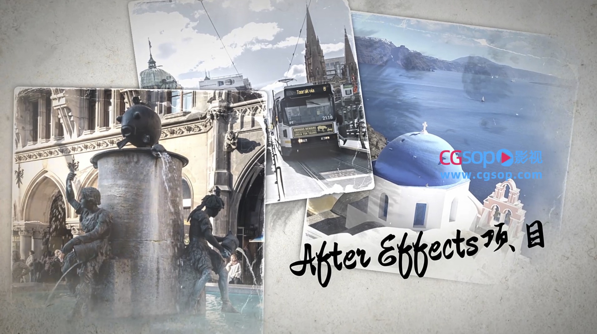 老照片怀旧复古相册视频AE模板