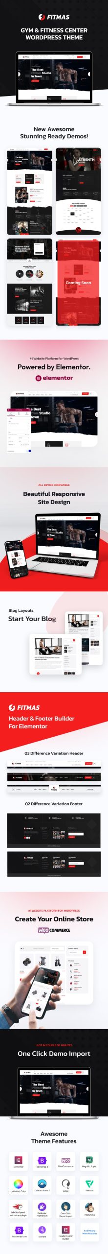 Fitmas - Gym & Fitness Center WordPress Theme Fitmas -健身房健身中心wordpress主题