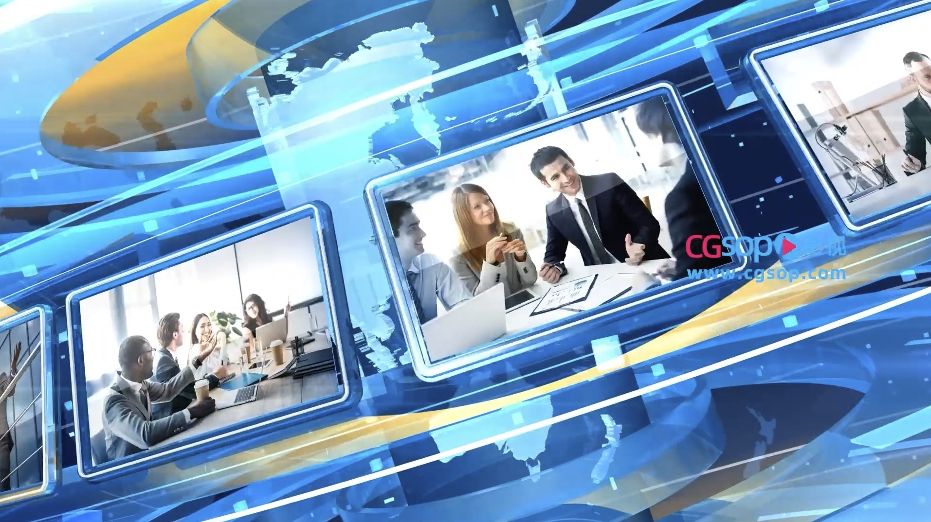 蓝色科技新闻片头AE模板