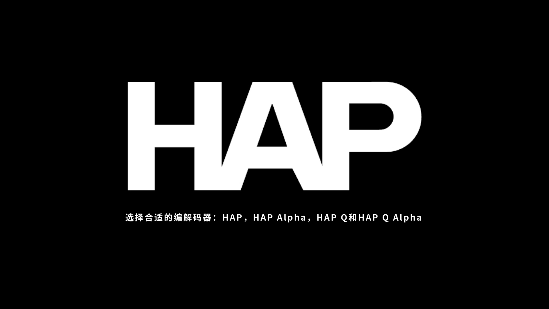 使用HAP编解码器编码:HAP,HAP Alpha,HAP Q和Hap Q Alpha