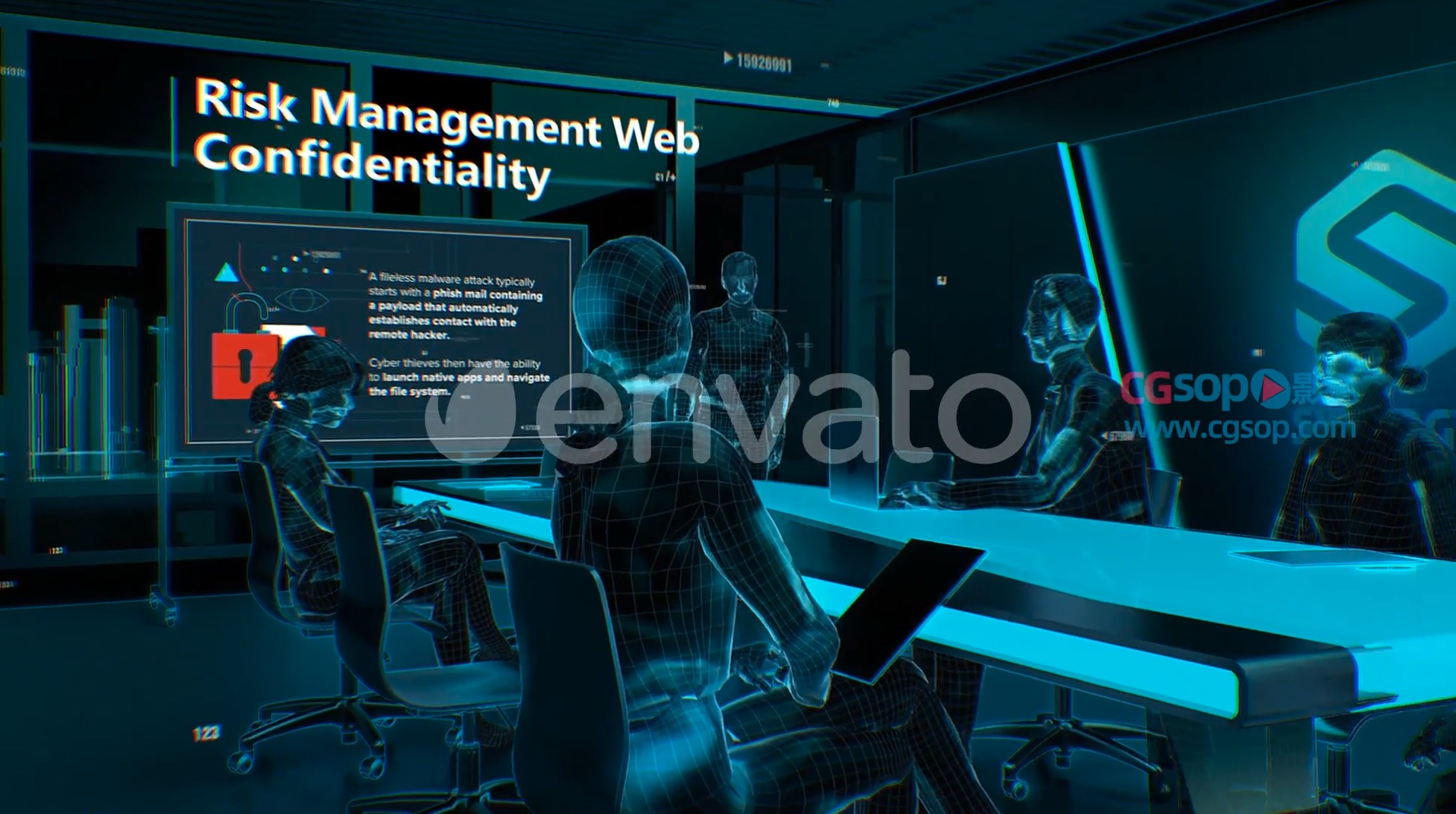 全球网络信息安全主题的三维片头