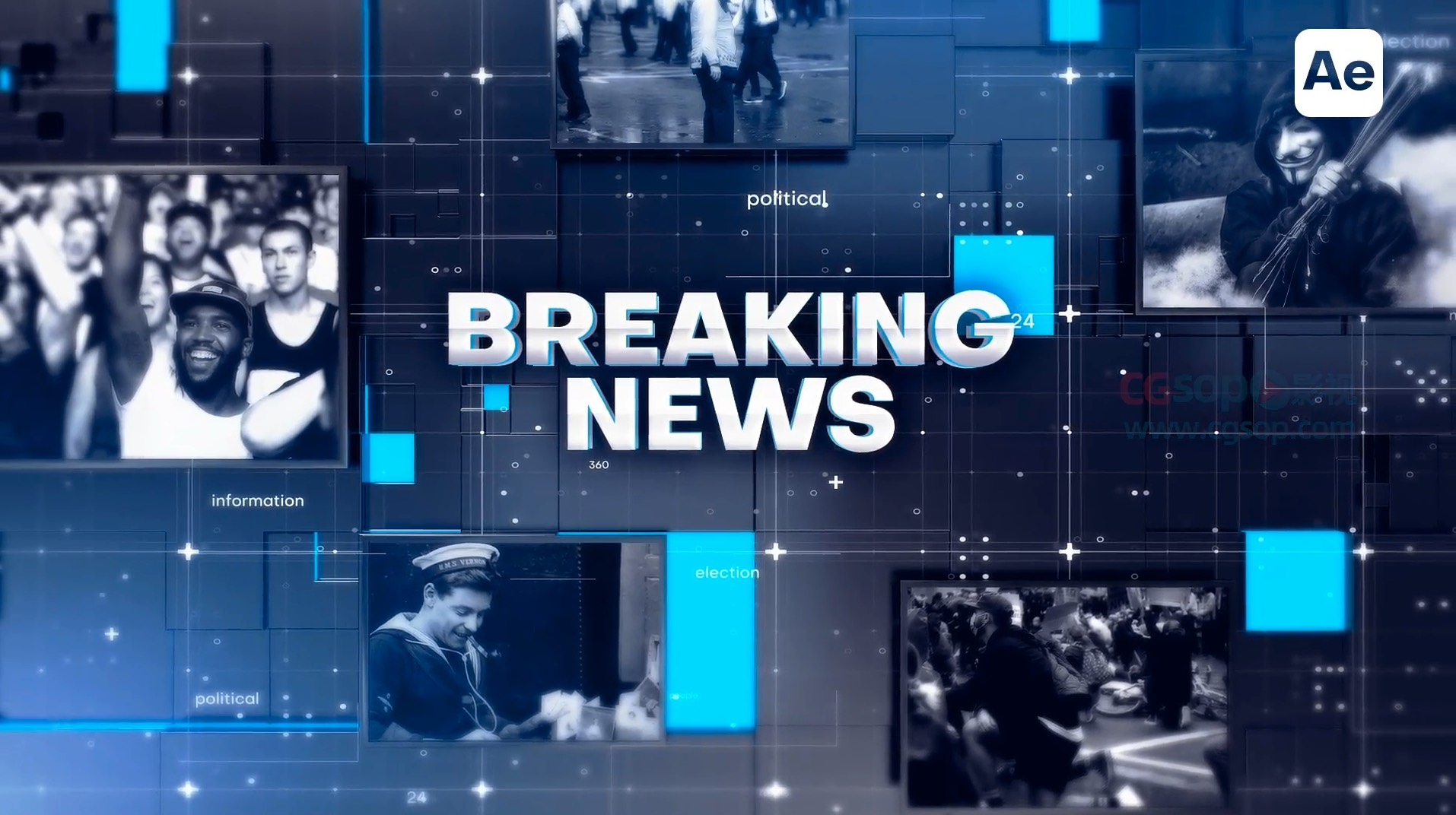 突发新闻播报的电视栏目包装