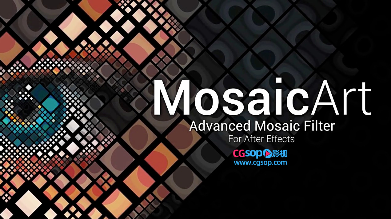 中文汉化版-高级马赛克动态平铺视觉特效AE插件 MosaicArt v1.1.1a Win