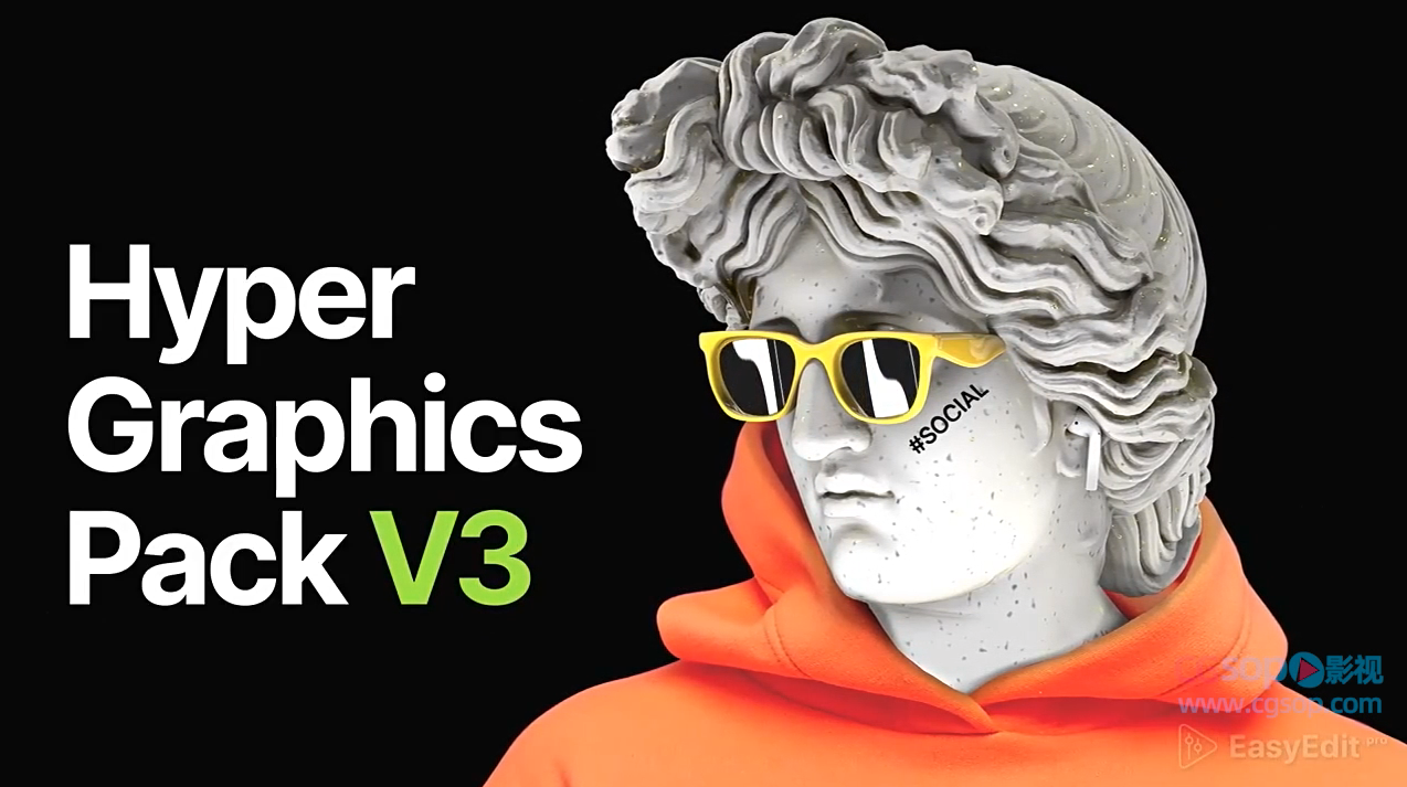 PR脚本-1650种时尚网络社交媒体LOGO标题图文排版设计动画 Hyper V3.1