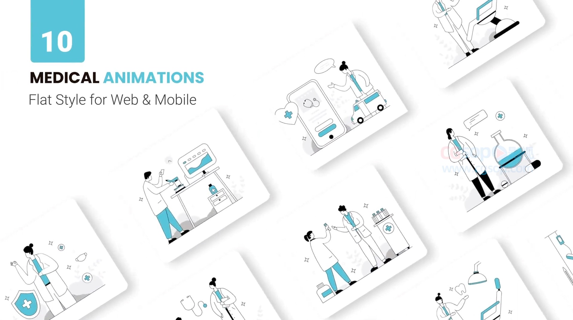 医疗健康动画-平面概念