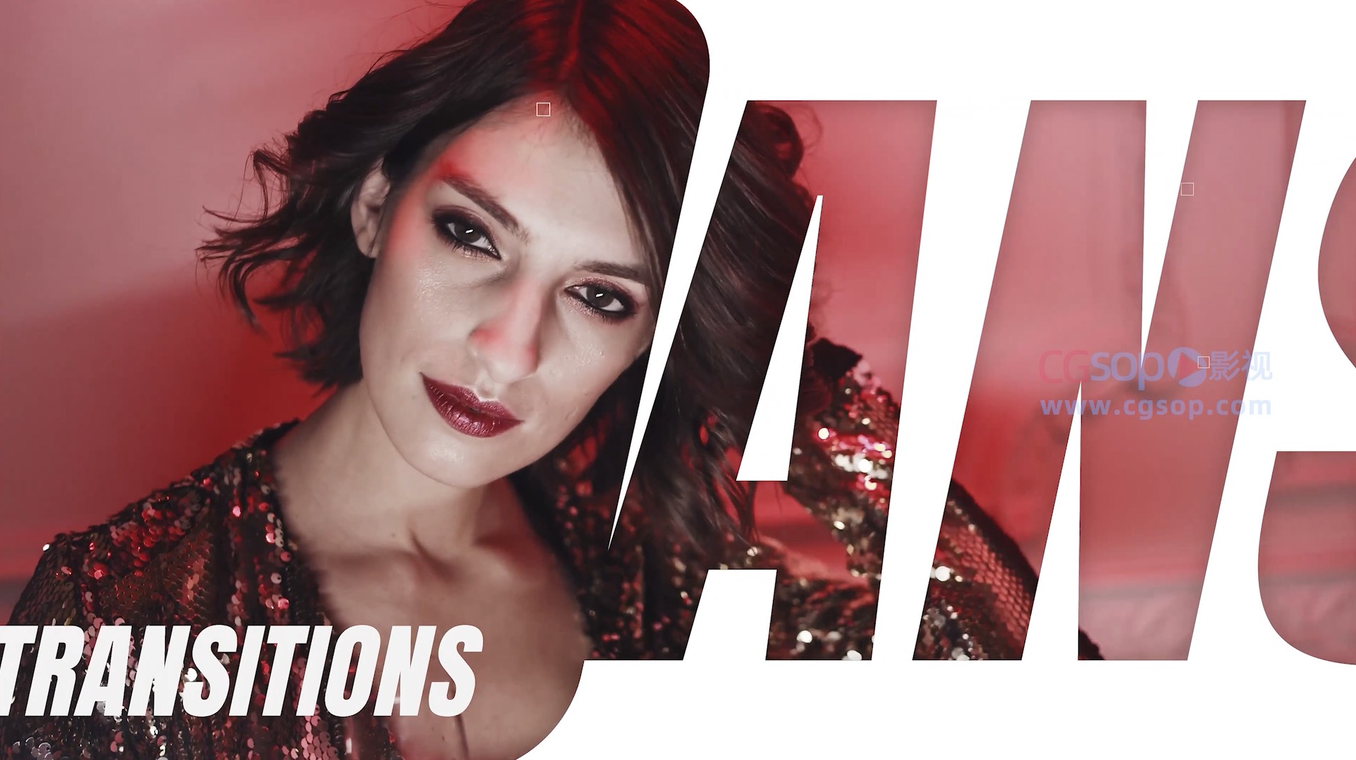 时尚大气镂空文字转场标题动画