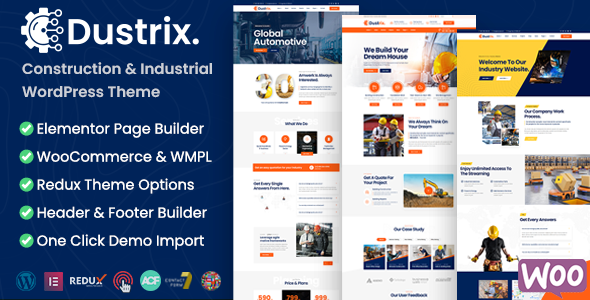Dustrix - Construction and Industry wordpress Theme