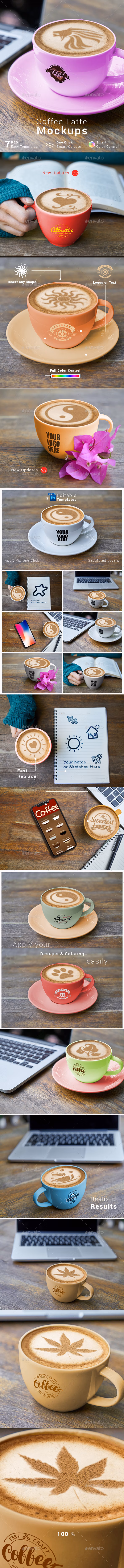 咖啡拿铁PSD模型 Coffee Latte Mockups