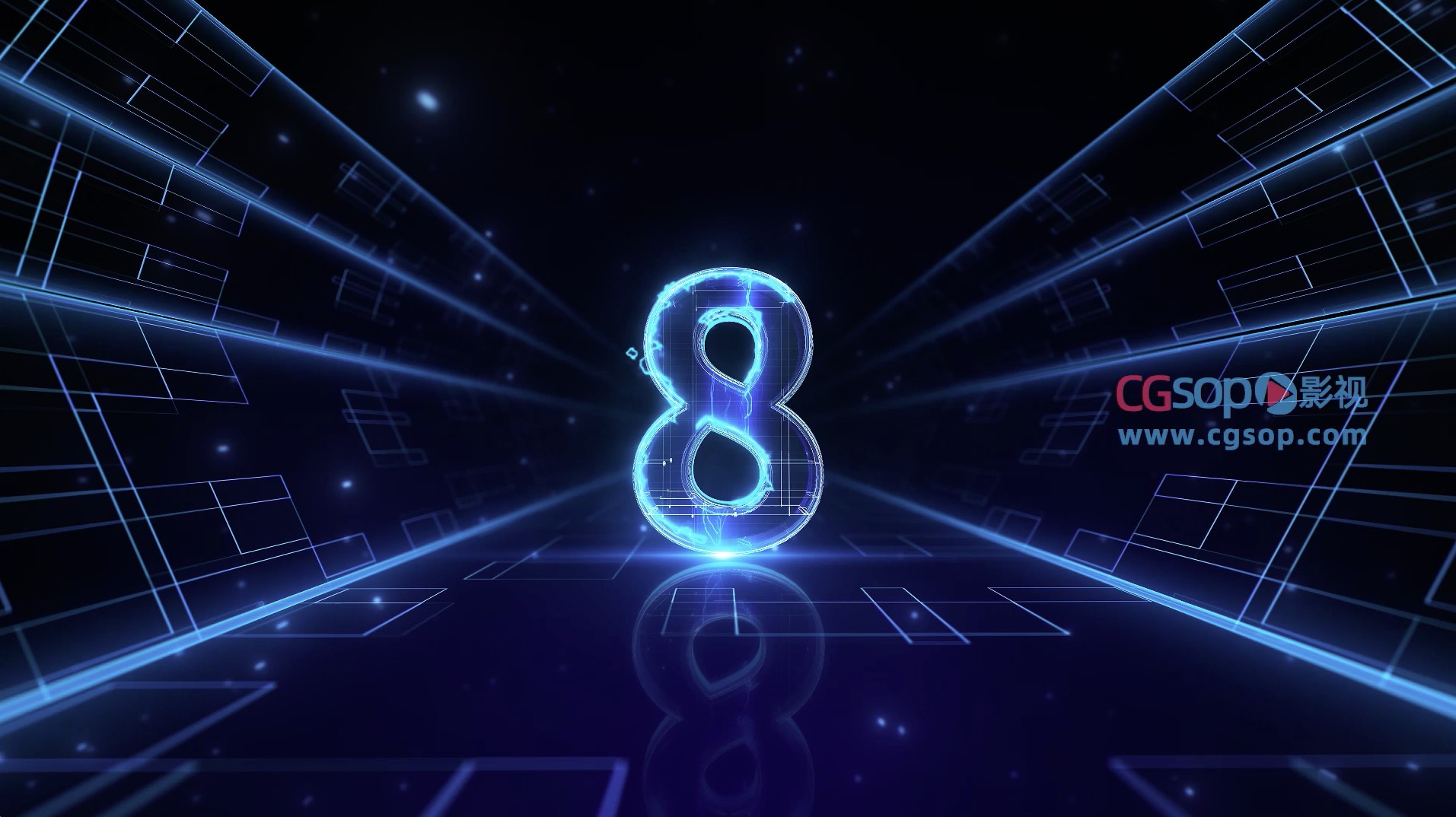 倒计时科技数字开场视频