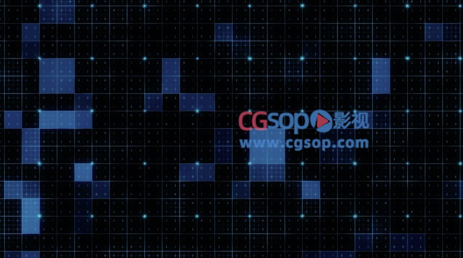 蓝色科技网格方块变换元素动画