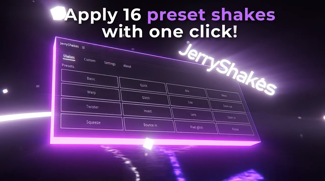 AE脚本-快速生成画面抖动摇晃平滑流畅效果 JerryFlow and JerryShakes