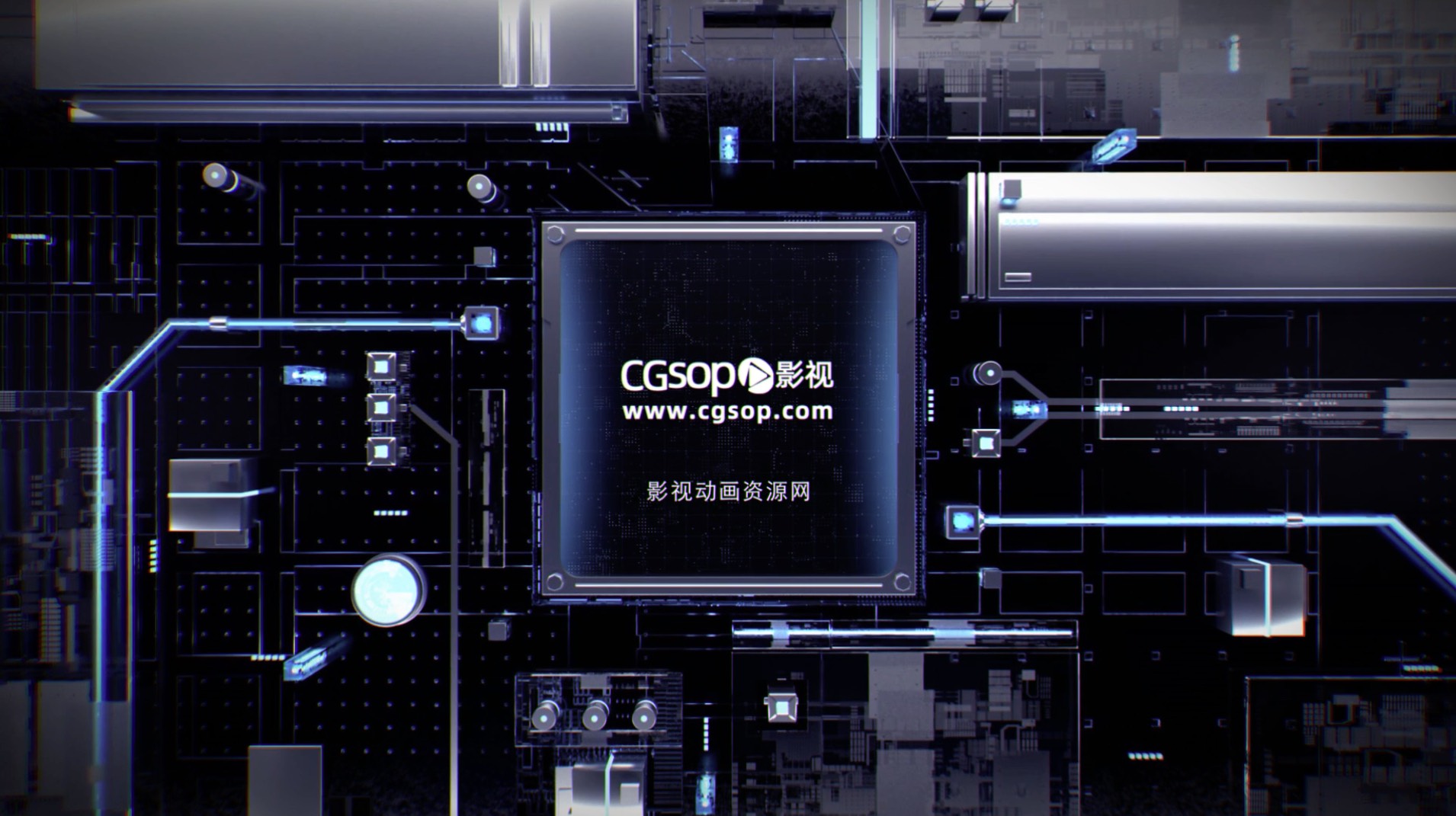 logo科技芯片三维AE模板