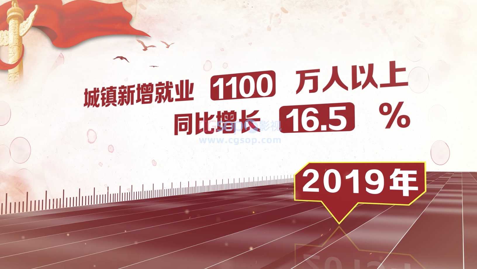 党政工作汇报数据图文展示AE模板