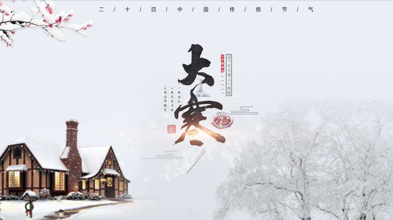 简洁大气大寒水墨图文展示AE模板