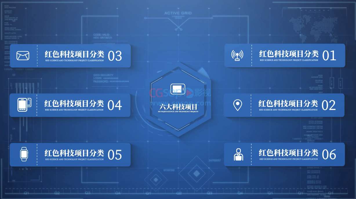 蓝色科技企业数据分类展示项目分类目录