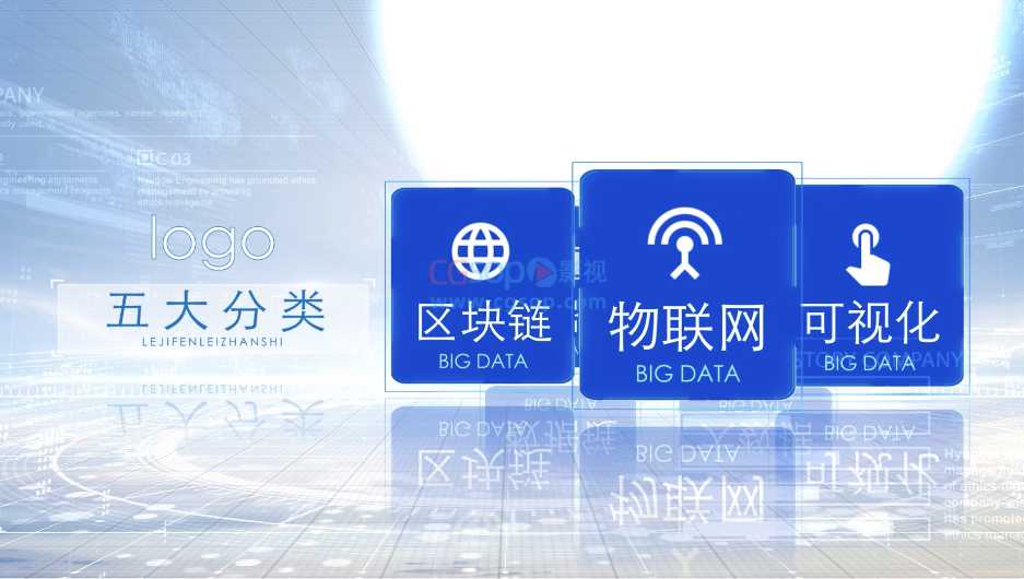 简洁企业粒子科技分类展示AE模板