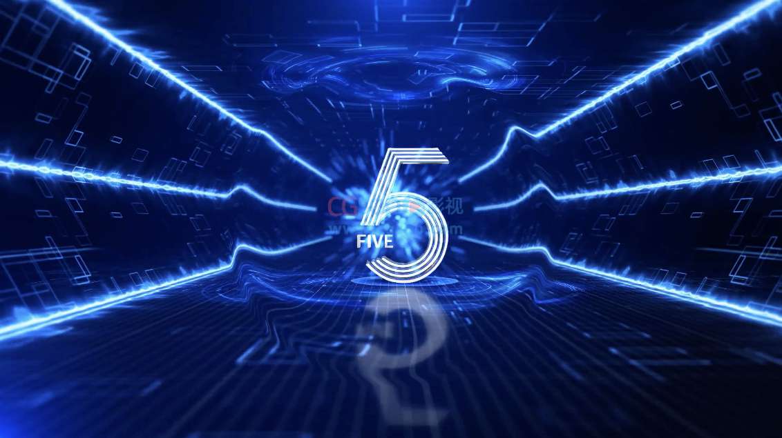 科技震撼空间十秒倒计时AE模板