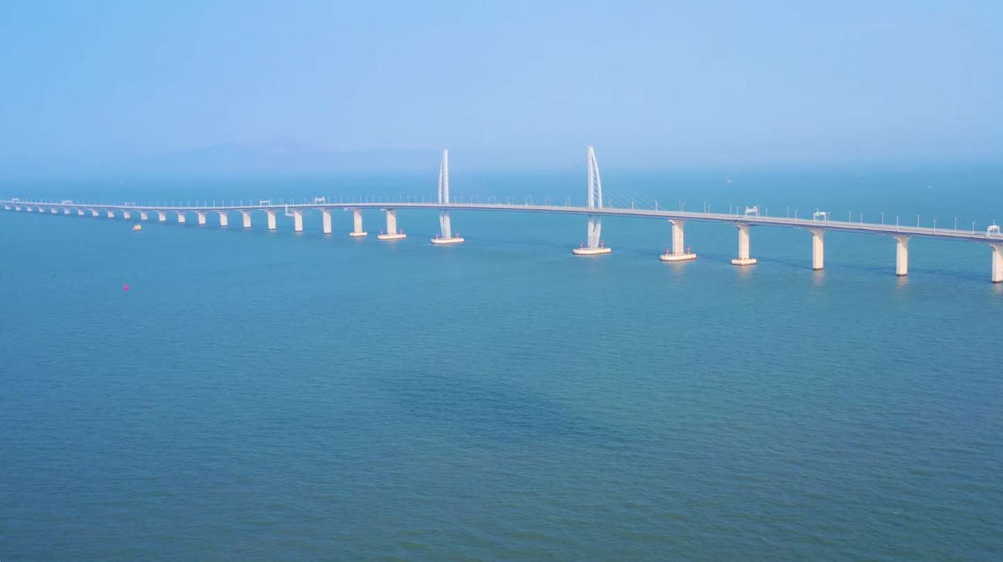 港珠澳大桥跨海大桥建筑航拍