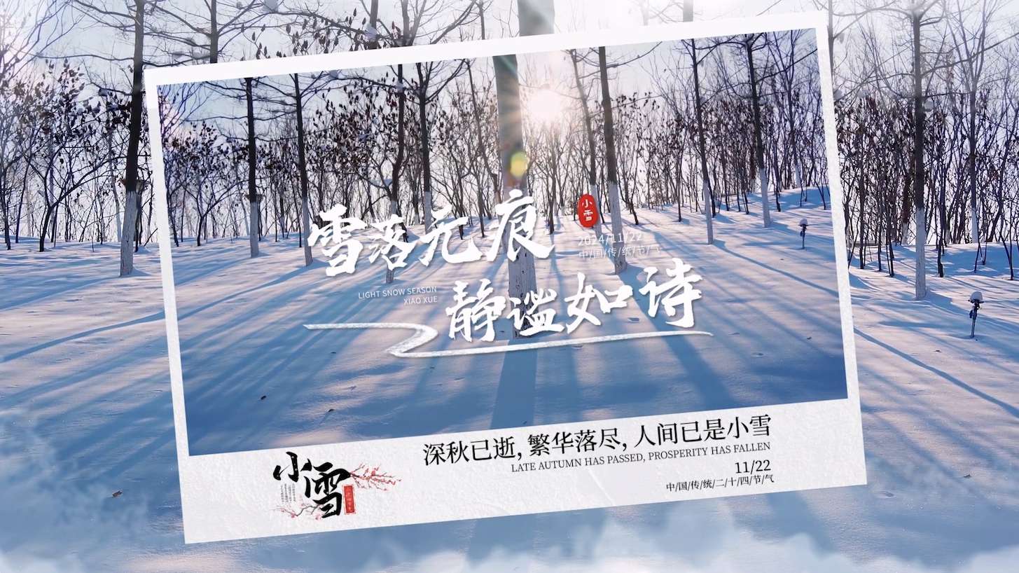 简洁大气小雪节气图文宣传AE模板