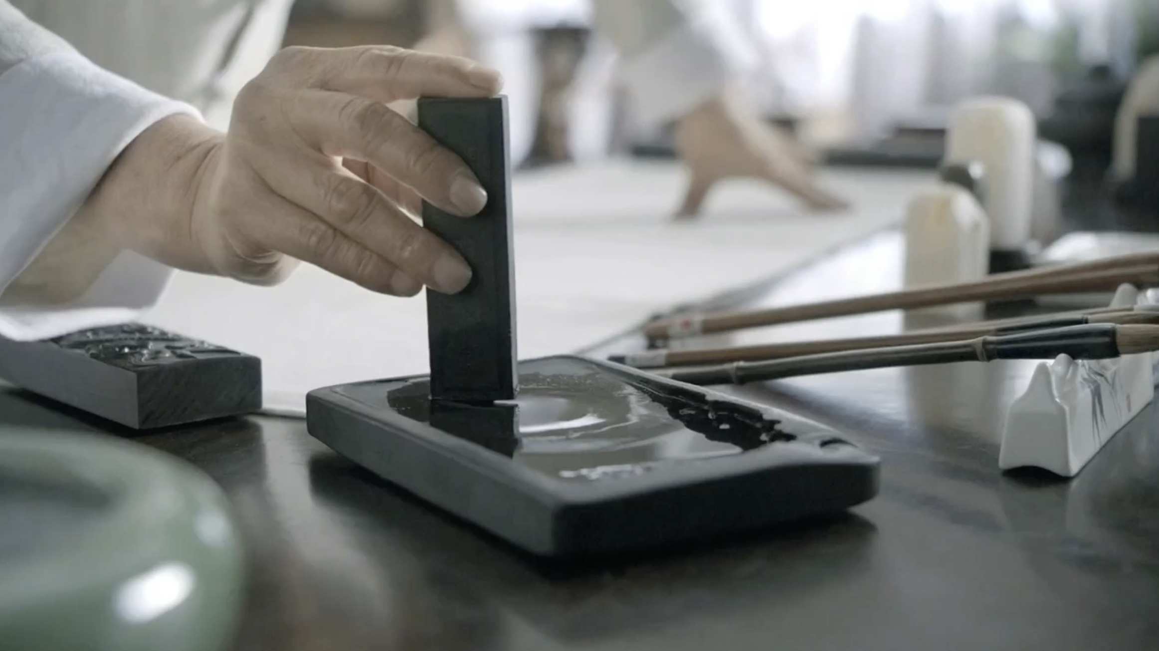 中国传统艺术书法笔墨纸砚视频素材