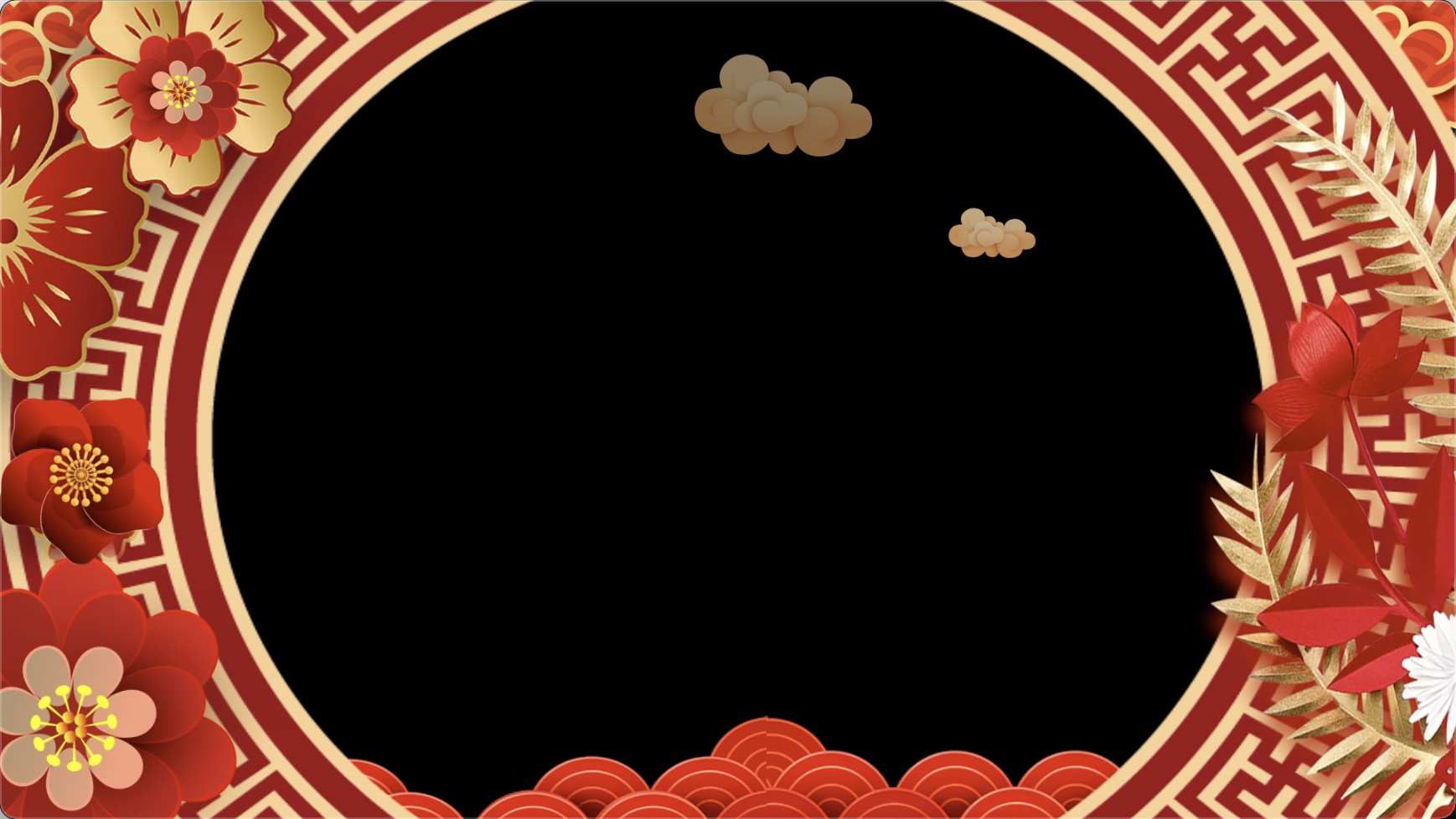 拜年祝福视频透明新年视频边框(26)