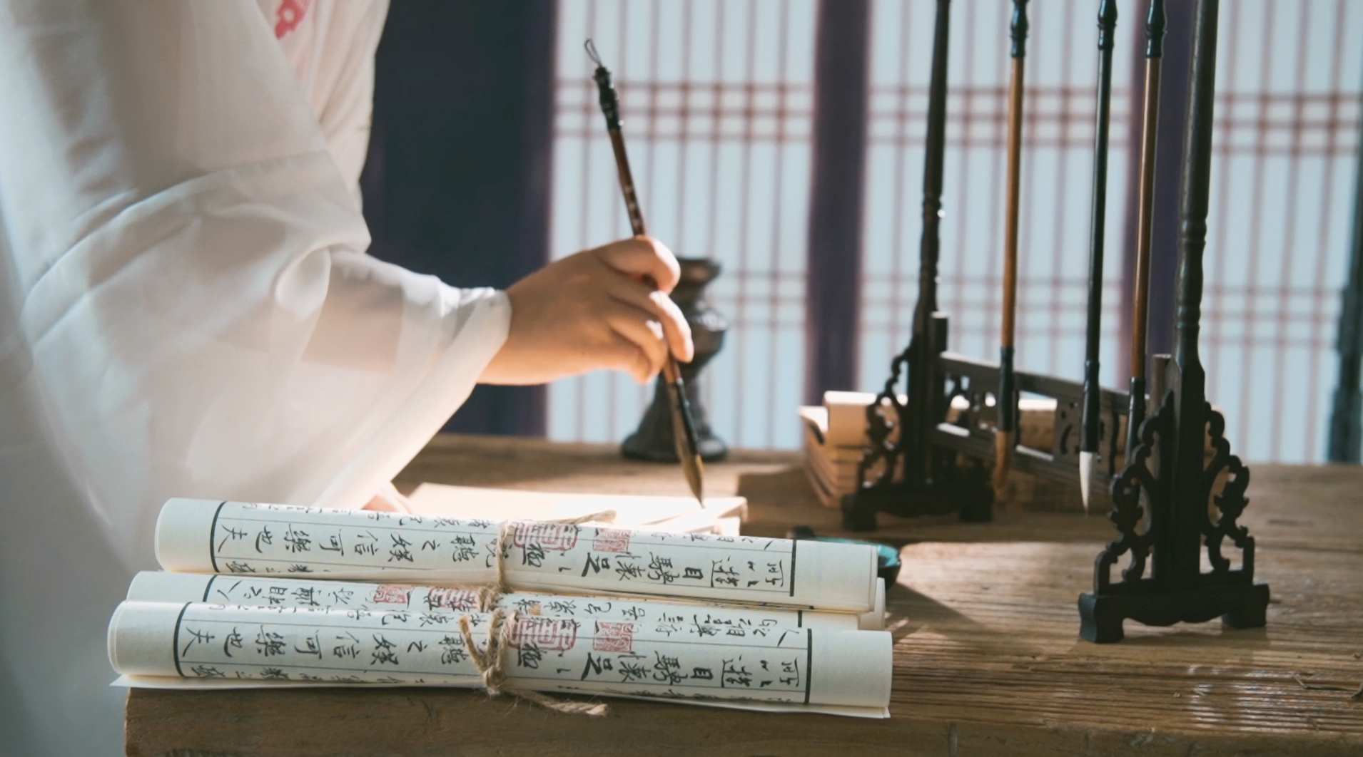 毛笔写字中环传统文化