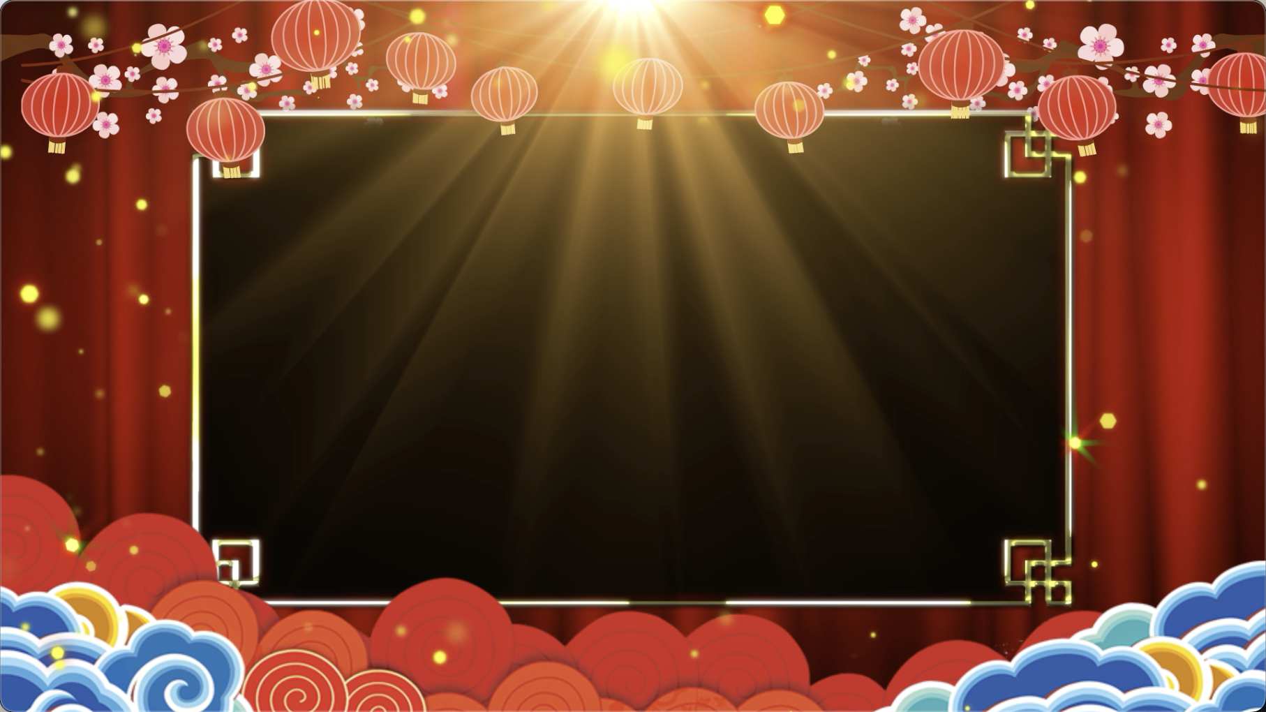 拜年祝福视频透明新年视频边框 (104)