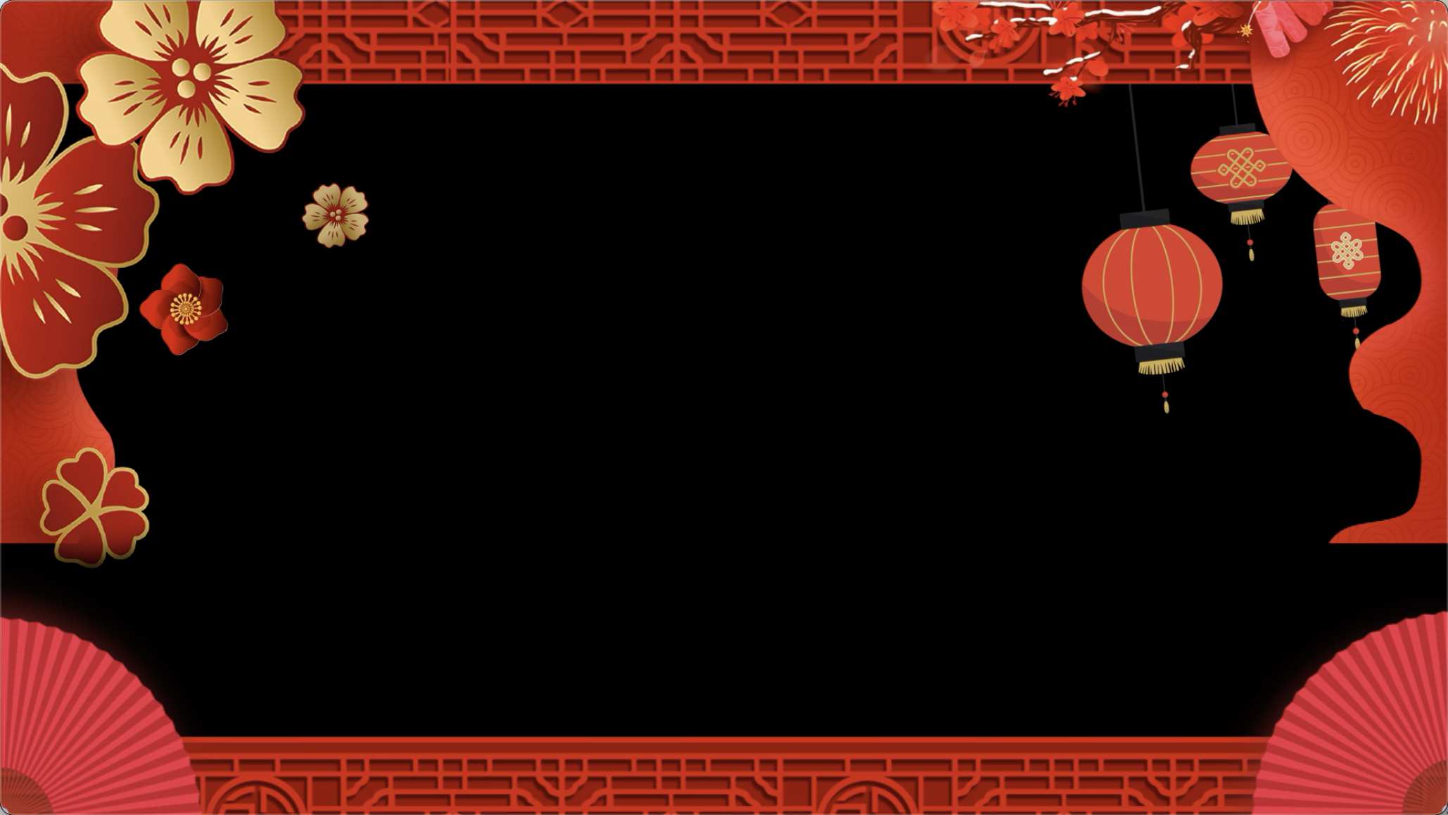 拜年祝福视频透明新年视频边框 (103)